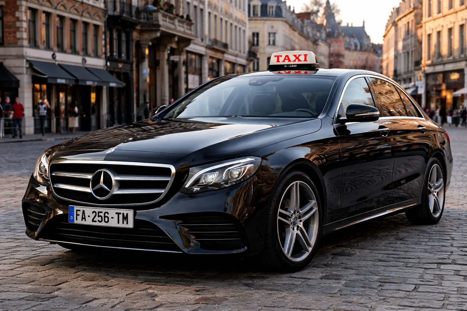 Taxi Lille — Mercedes Classe E, flotte premium ASM Taxis